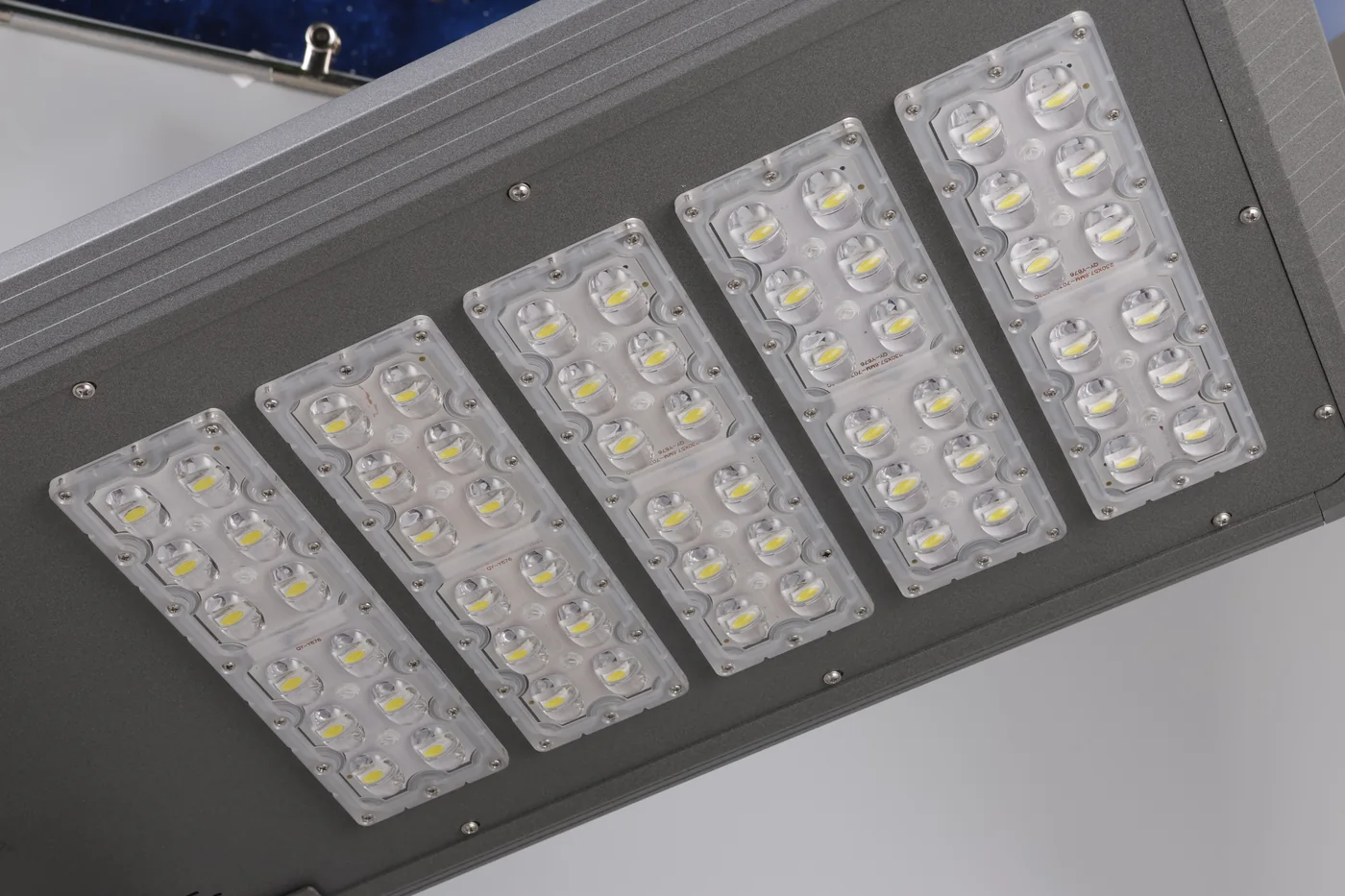 Detailed view of integrated solar light modules
